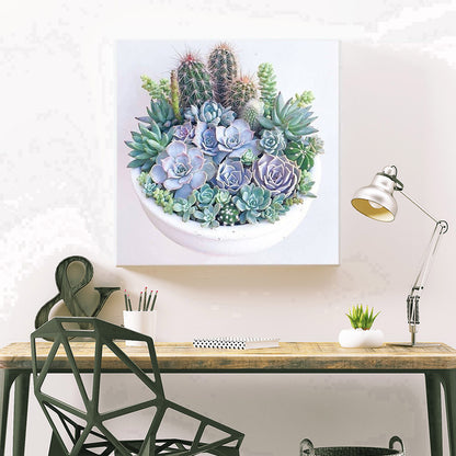 Succulent Plants - Full Round Drill Diamond Painting 30*30CM