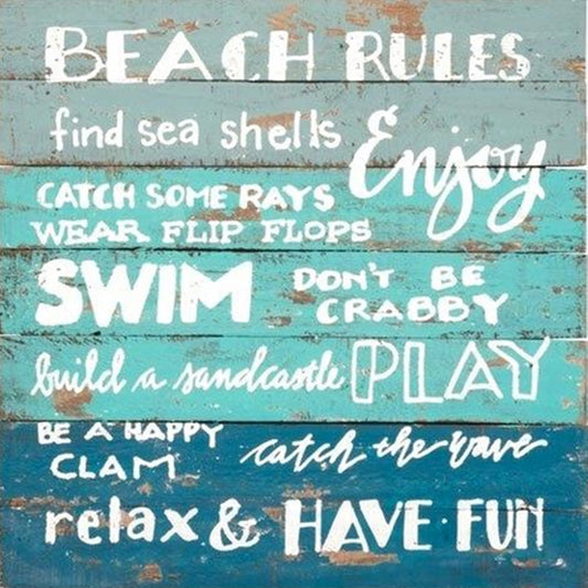 Beach Rules - Full Round Drill Diamond Painting 30*30CM