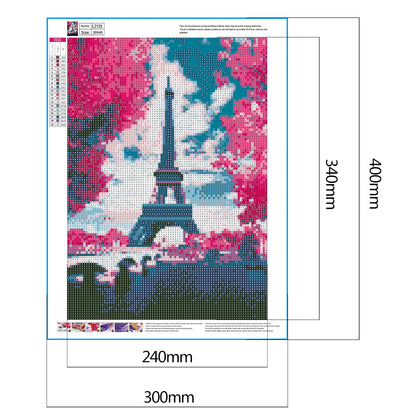 Tower Landscape - Full Round Drill Diamond Painting 30*40CM