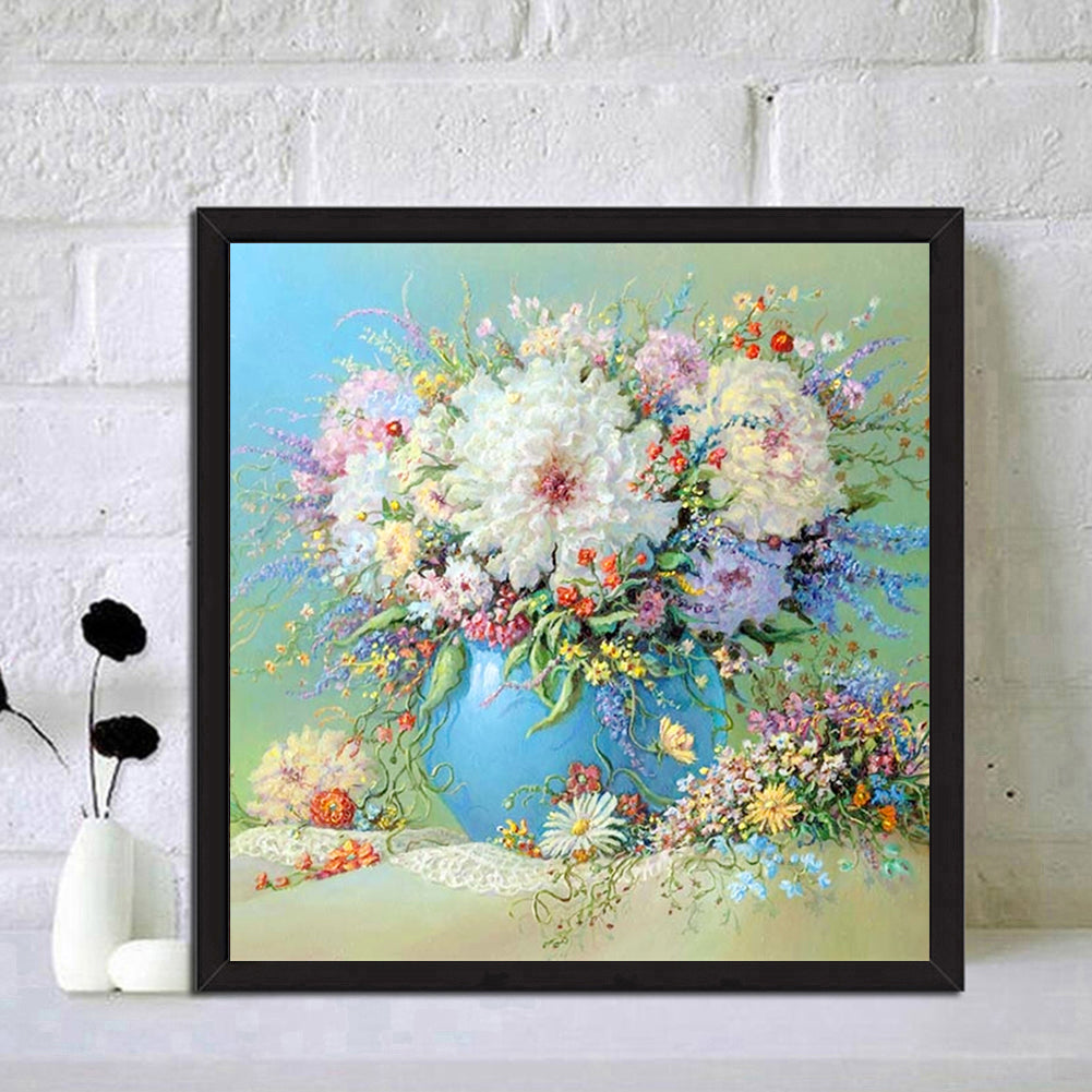 Table Flowers - Full Round Drill Diamond Painting 30*30CM