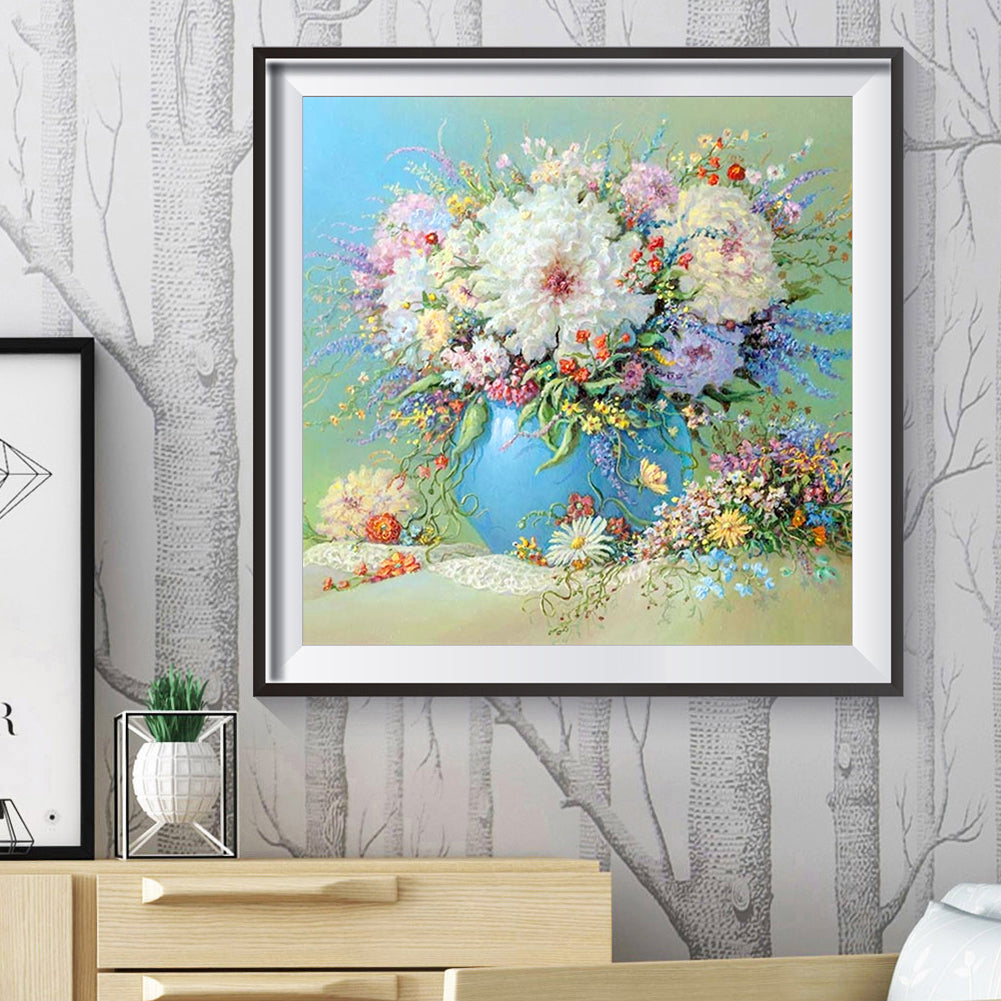 Table Flowers - Full Round Drill Diamond Painting 30*30CM