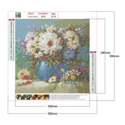 Table Flowers - Full Round Drill Diamond Painting 30*30CM