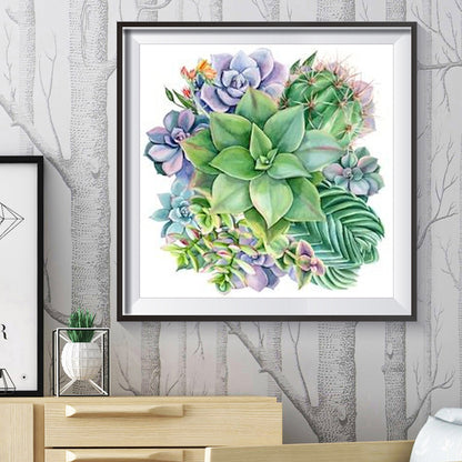 Succulent - Full Round Drill Diamond Painting 30*30CM