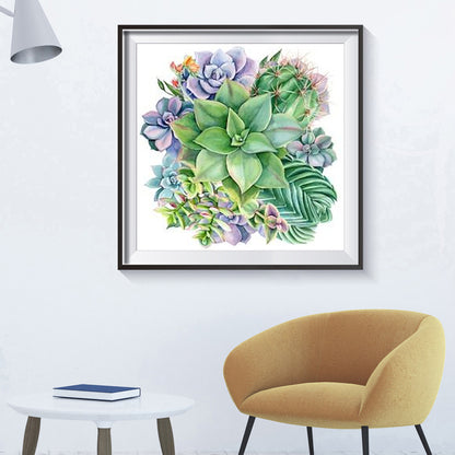 Succulent - Full Round Drill Diamond Painting 30*30CM