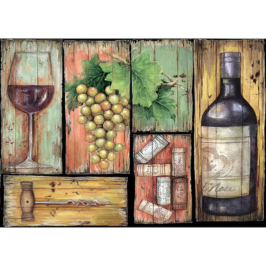 Wine Glass - Full Round Drill Diamond Painting 40*30CM