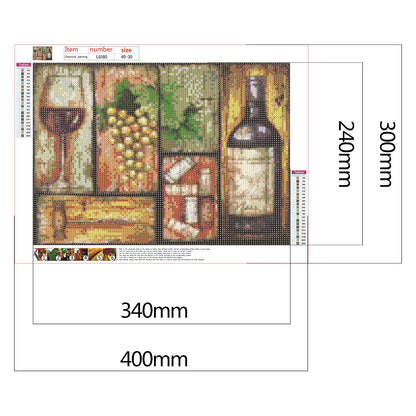 Wine Glass - Full Round Drill Diamond Painting 40*30CM