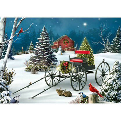 Christmas Carriage - Full Round Drill Diamond Painting 30*40CM