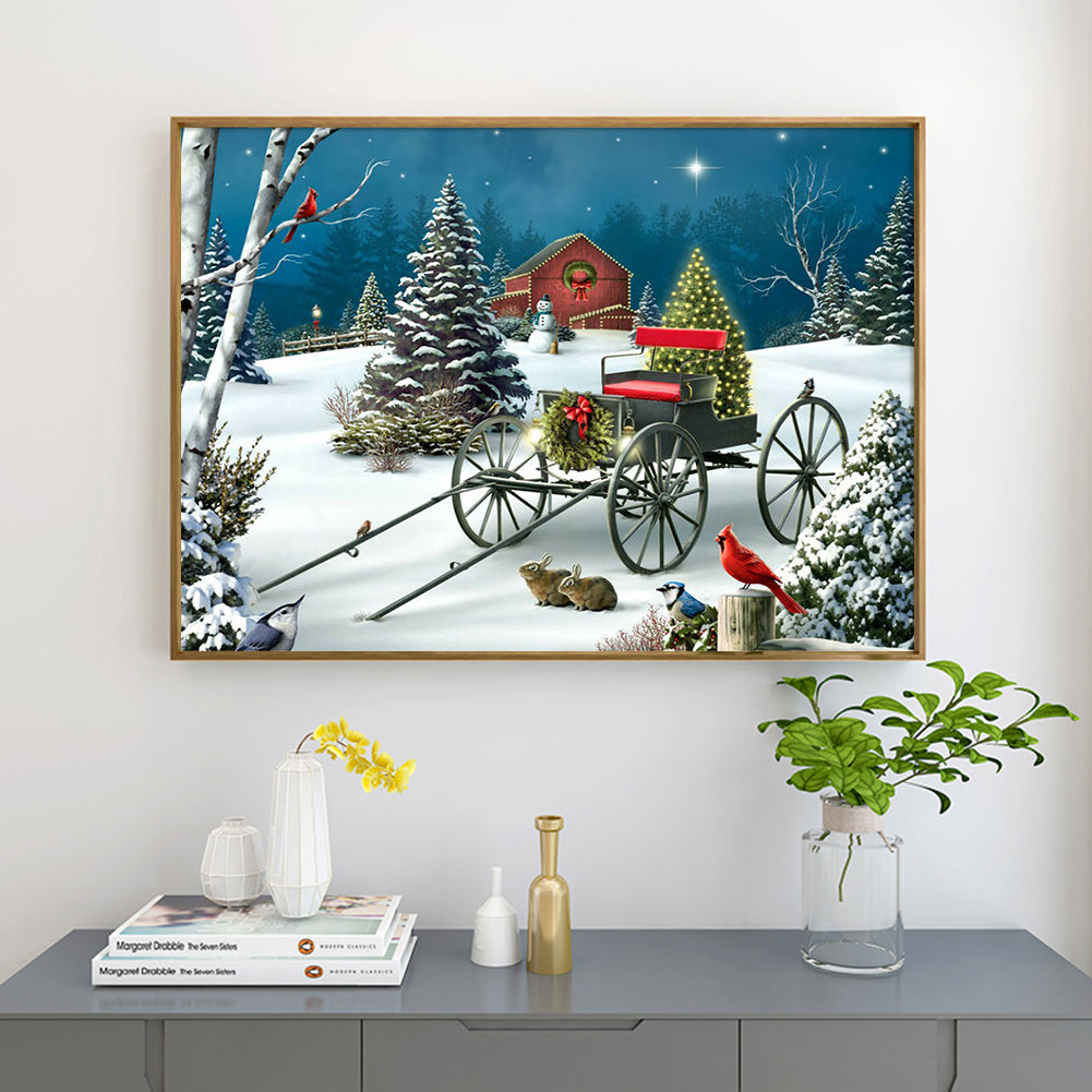 Christmas Carriage - Full Round Drill Diamond Painting 30*40CM