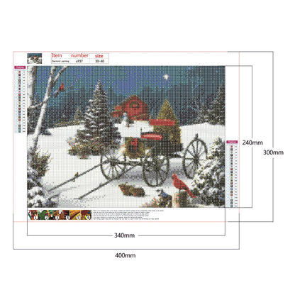 Christmas Carriage - Full Round Drill Diamond Painting 30*40CM