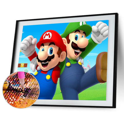 Mario Character - Full Round Drill Diamond Painting 40*30CM