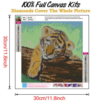 Novelty Tiger - Full Round Drill Diamond Painting 30*30CM