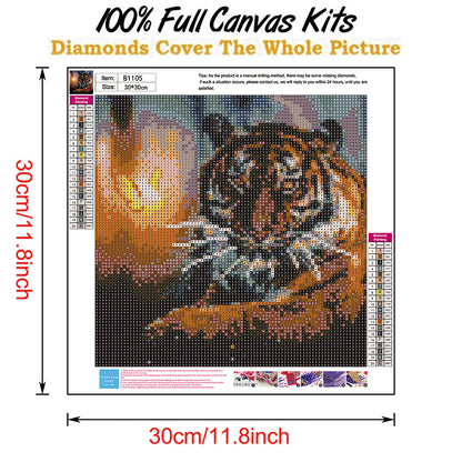 Novelty Tiger - Full Round Drill Diamond Painting 30*30CM