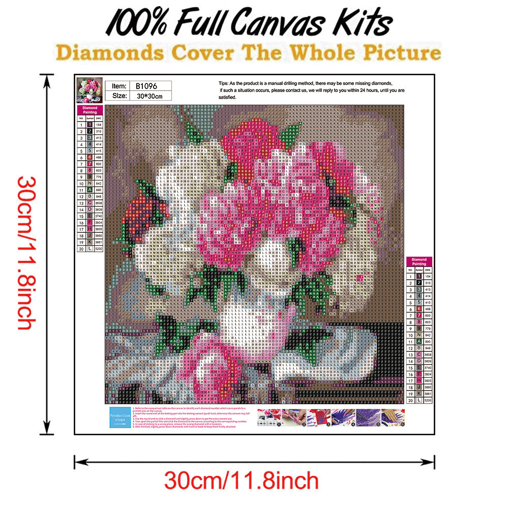 Warm Flowers - Full Round Drill Diamond Painting 30*30CM