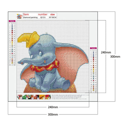 Cartoon Elephant - Full Round Drill Diamond Painting 30*30CM