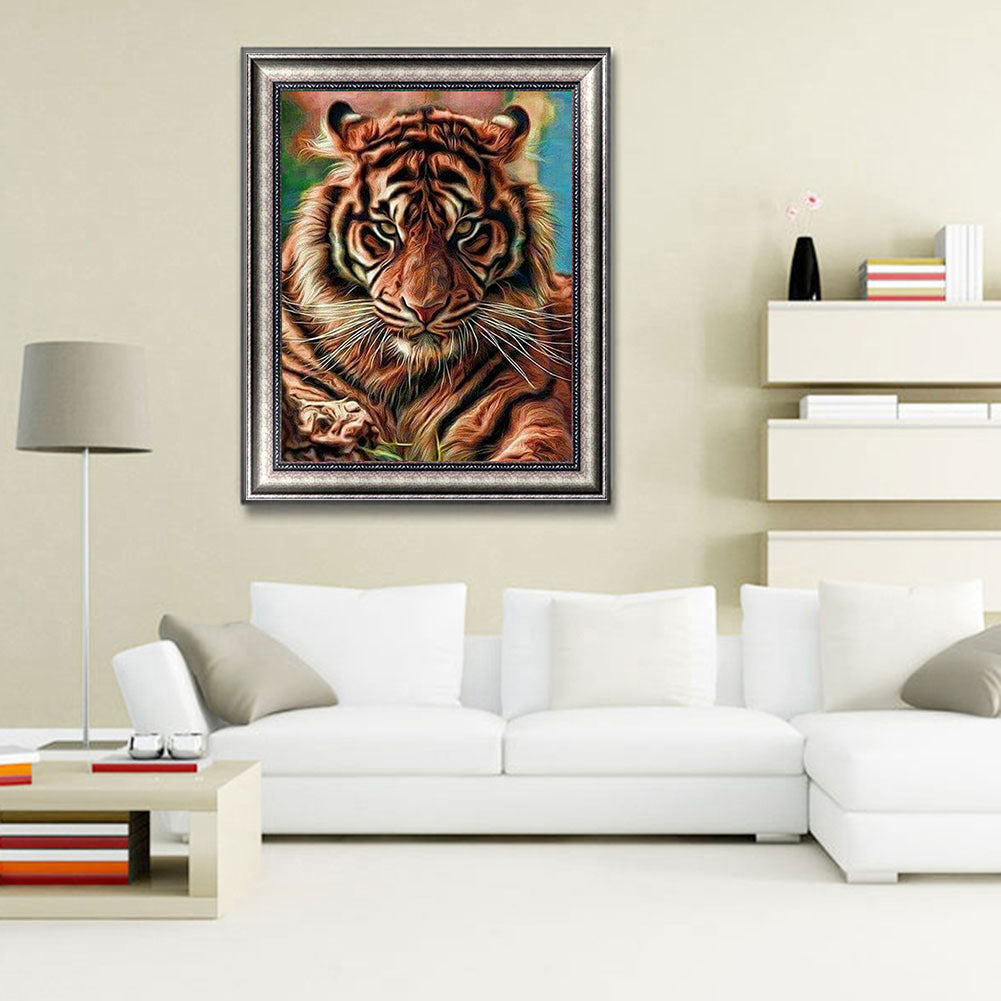 Tiger Animal - Full Round Drill Diamond Painting 30*40CM