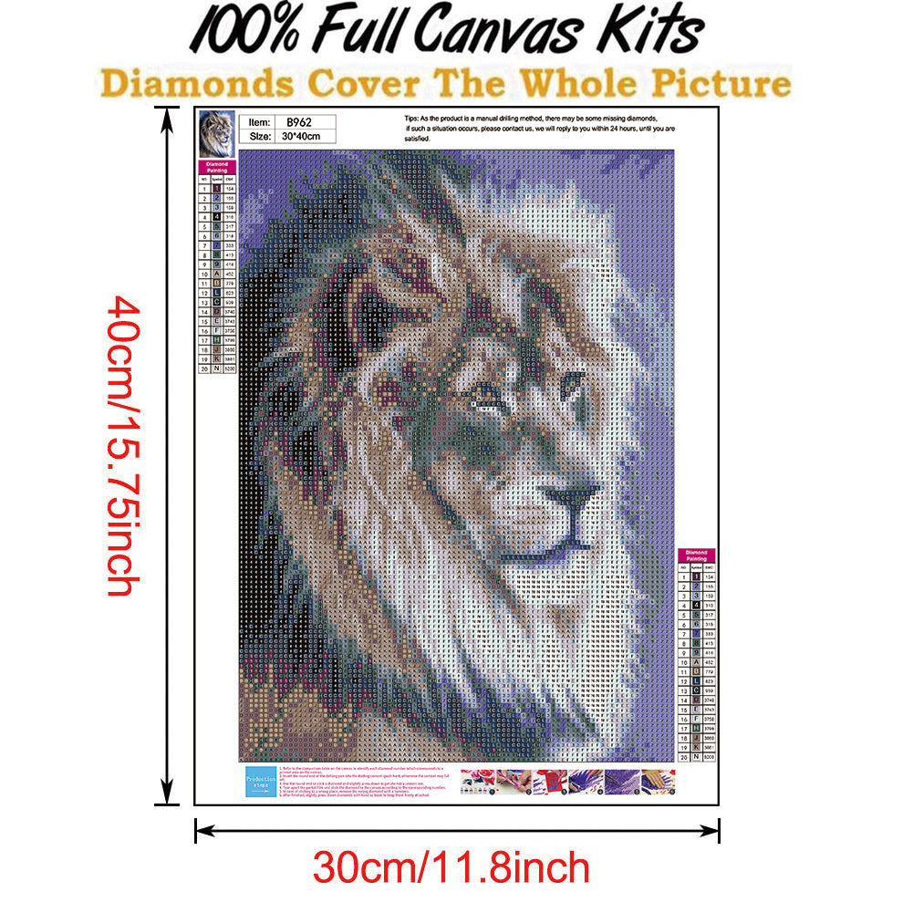 Lion - Full Round Drill Diamond Painting 30*40CM