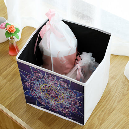 DIY Diamond Painting Flower Pattern Storage Box Organizer Folding Container