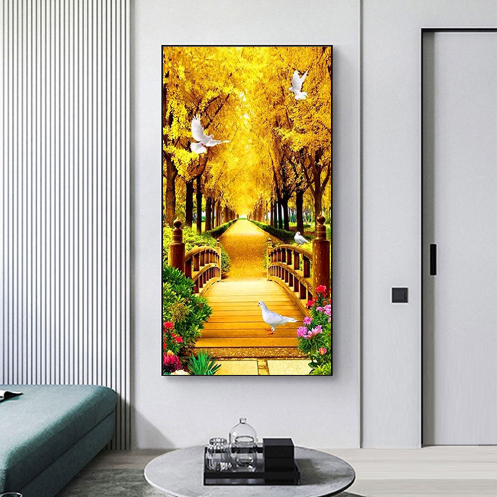 Autumn Path - Full Round Drill Diamond Painting 85*45CM