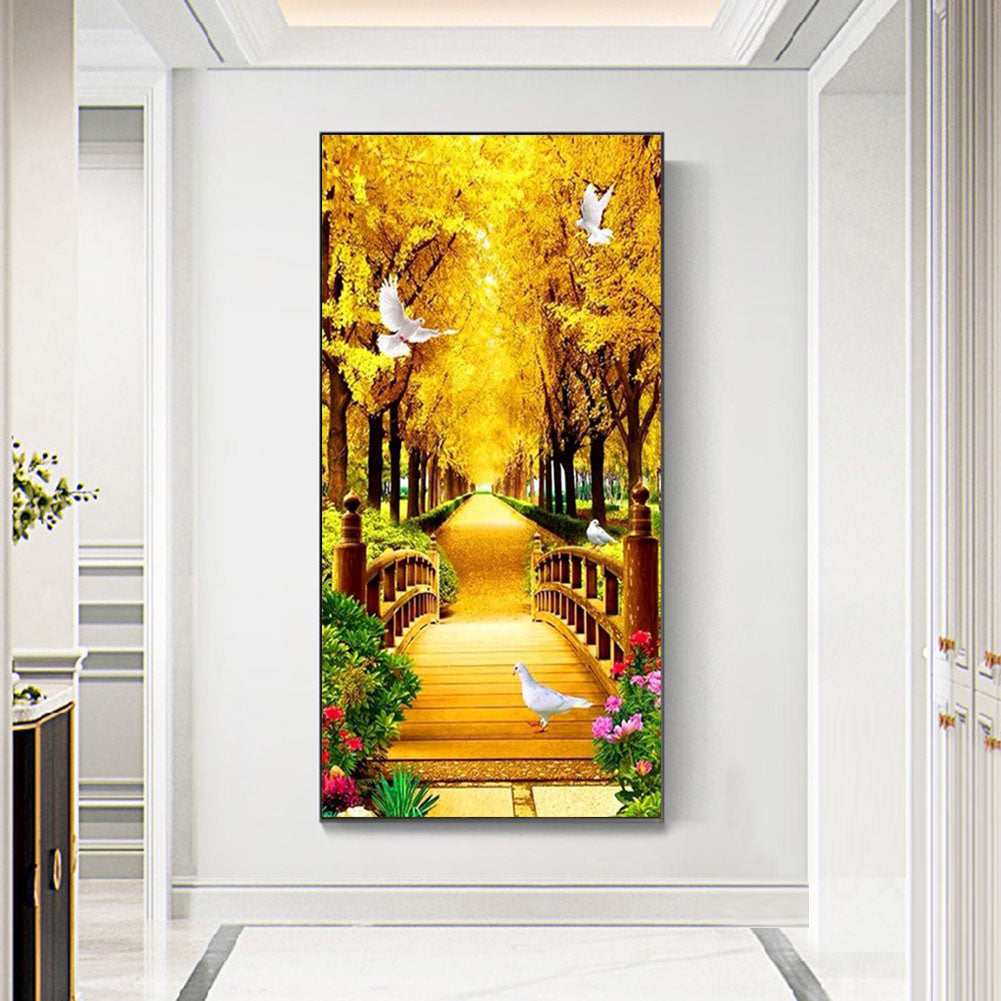 Autumn Path - Full Round Drill Diamond Painting 85*45CM