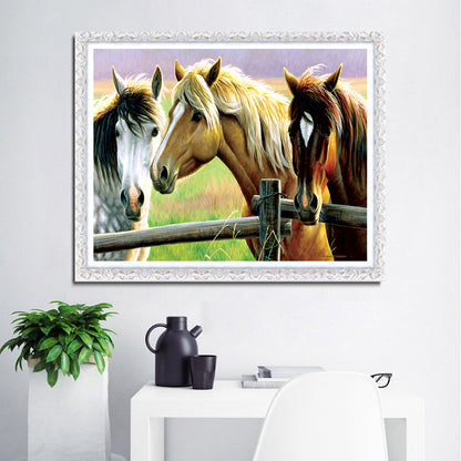 Grassland Horses - Full Round Drill Diamond Painting 40*30CM