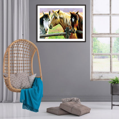 Grassland Horses - Full Round Drill Diamond Painting 40*30CM