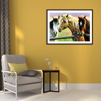 Grassland Horses - Full Round Drill Diamond Painting 40*30CM