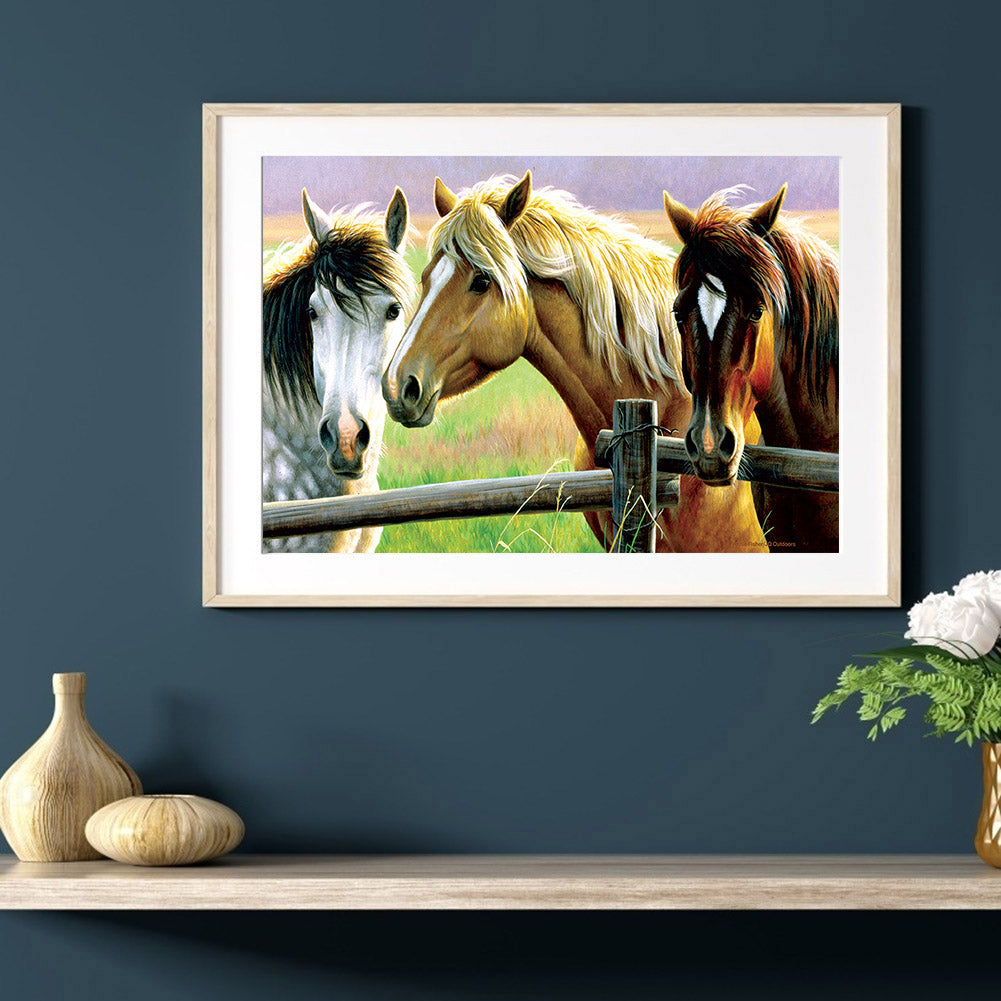 Grassland Horses - Full Round Drill Diamond Painting 40*30CM