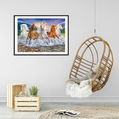 Grassland Horses - Full Round Drill Diamond Painting 40*30CM