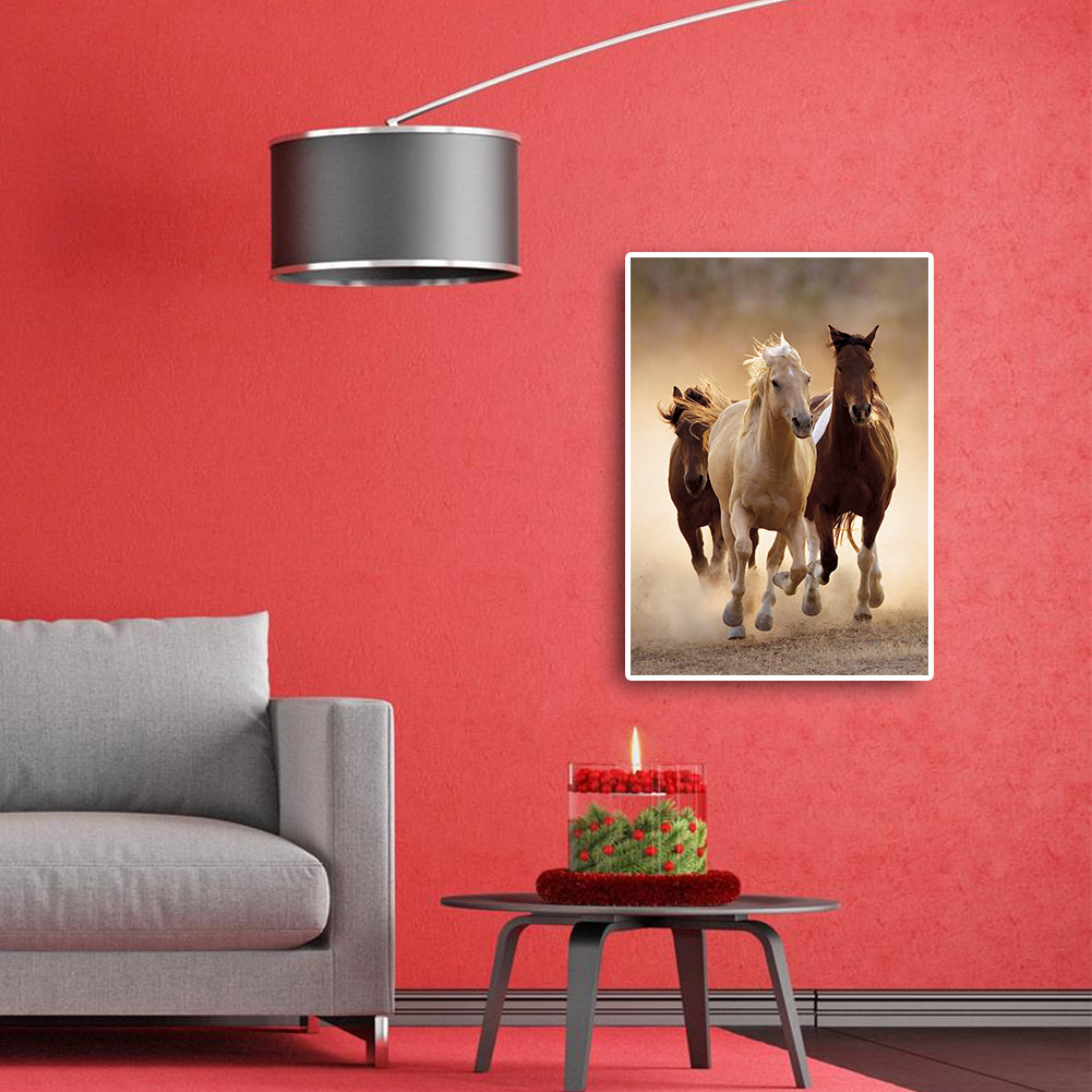 Three Horses - Full Round Drill Diamond Painting 30*40CM