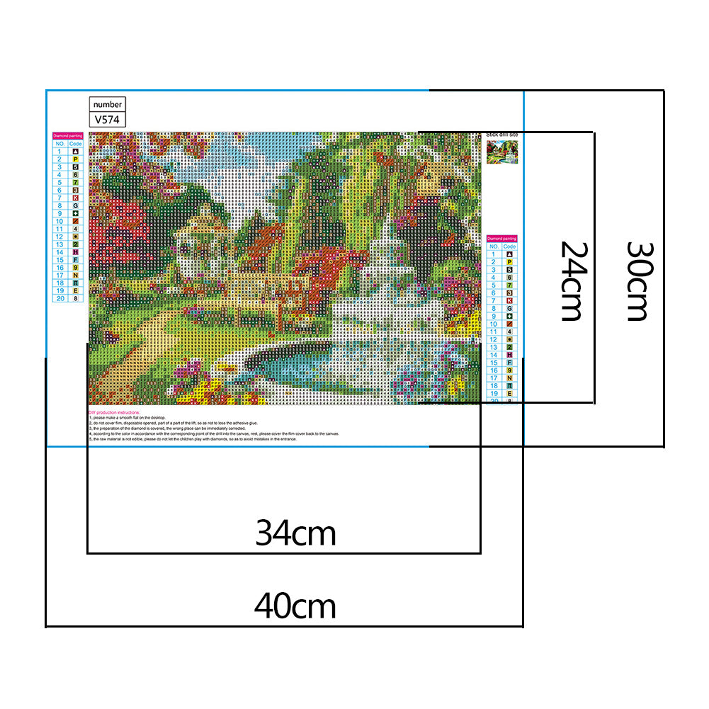 Courtyard - Full Round Drill Diamond Painting 40*30CM