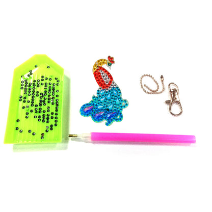 4pcs Butterfly 5D Full Drill Special Diamond Painting Key Chain Key Ring