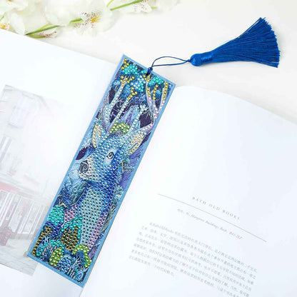 Diamond Painting Deer Cross Stitch Bookmark Page Holder Leather Page-marker