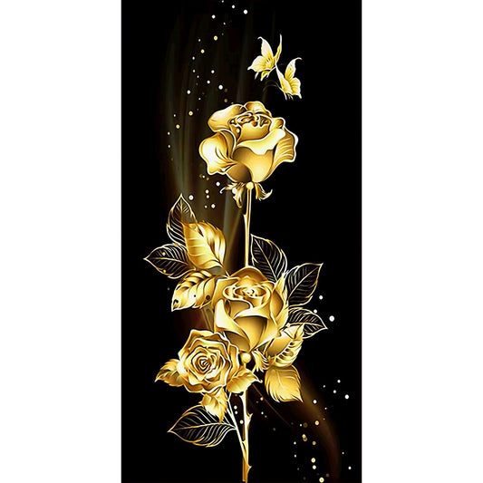 Golden Flower - Full Round Drill Diamond Painting 45*85CM