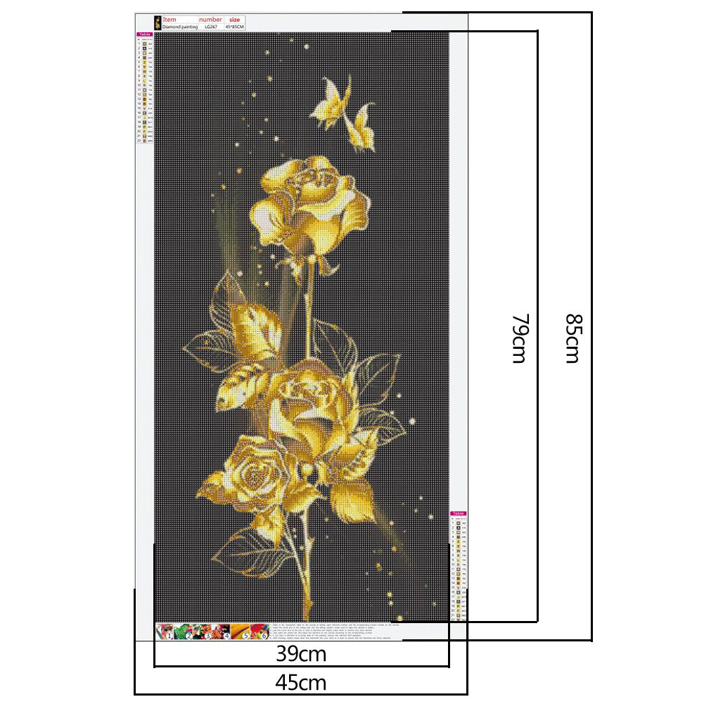 Golden Flower - Full Round Drill Diamond Painting 45*85CM