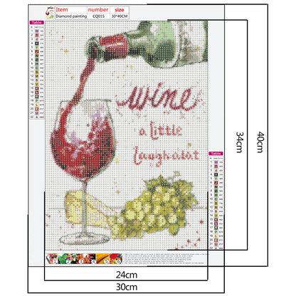 Wine Glass - Full Round Drill Diamond Painting 30*40CM