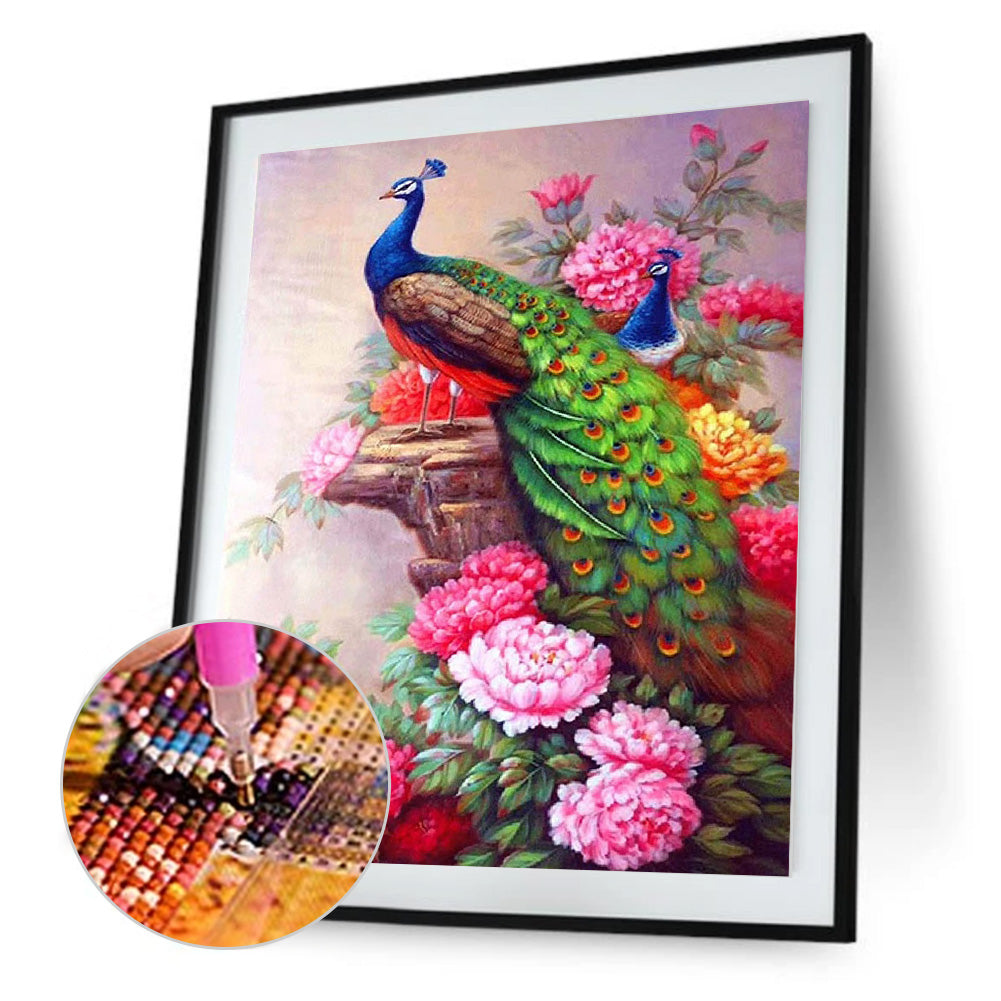 Lordly Peafowl - Full Round Drill Diamond Painting 30*40CM