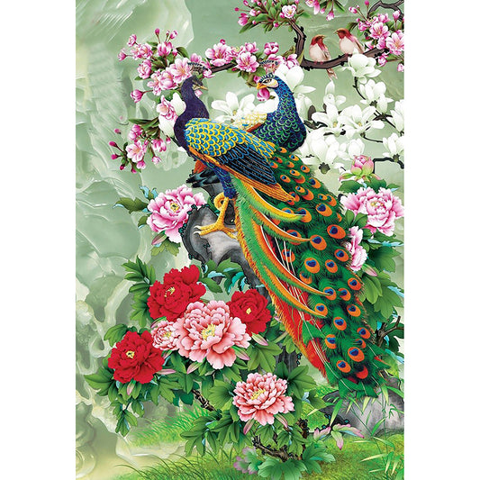 Lordly Peafowl - Full Round Drill Diamond Painting 30*40CM