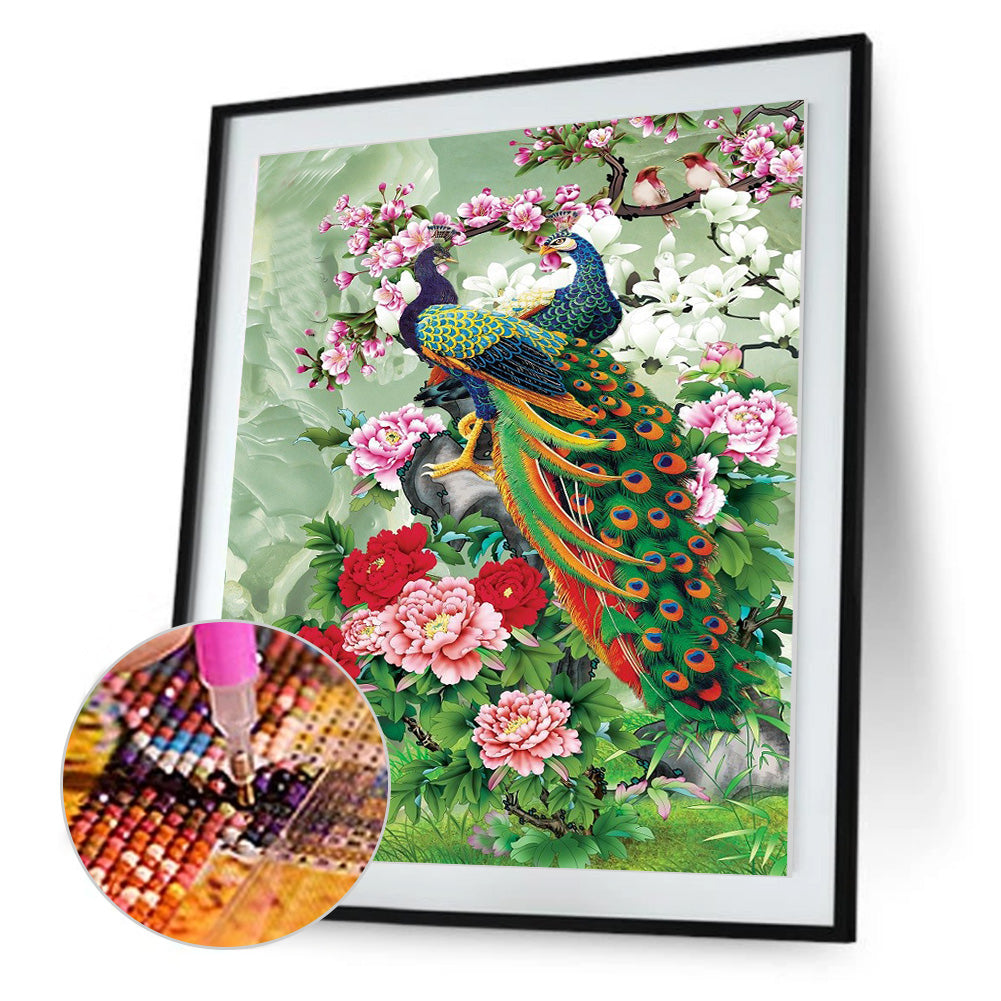 Lordly Peafowl - Full Round Drill Diamond Painting 30*40CM