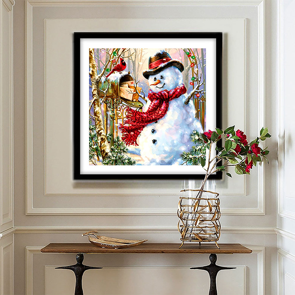 Christmas Snowman - Full Round Drill Diamond Painting 30*30CM