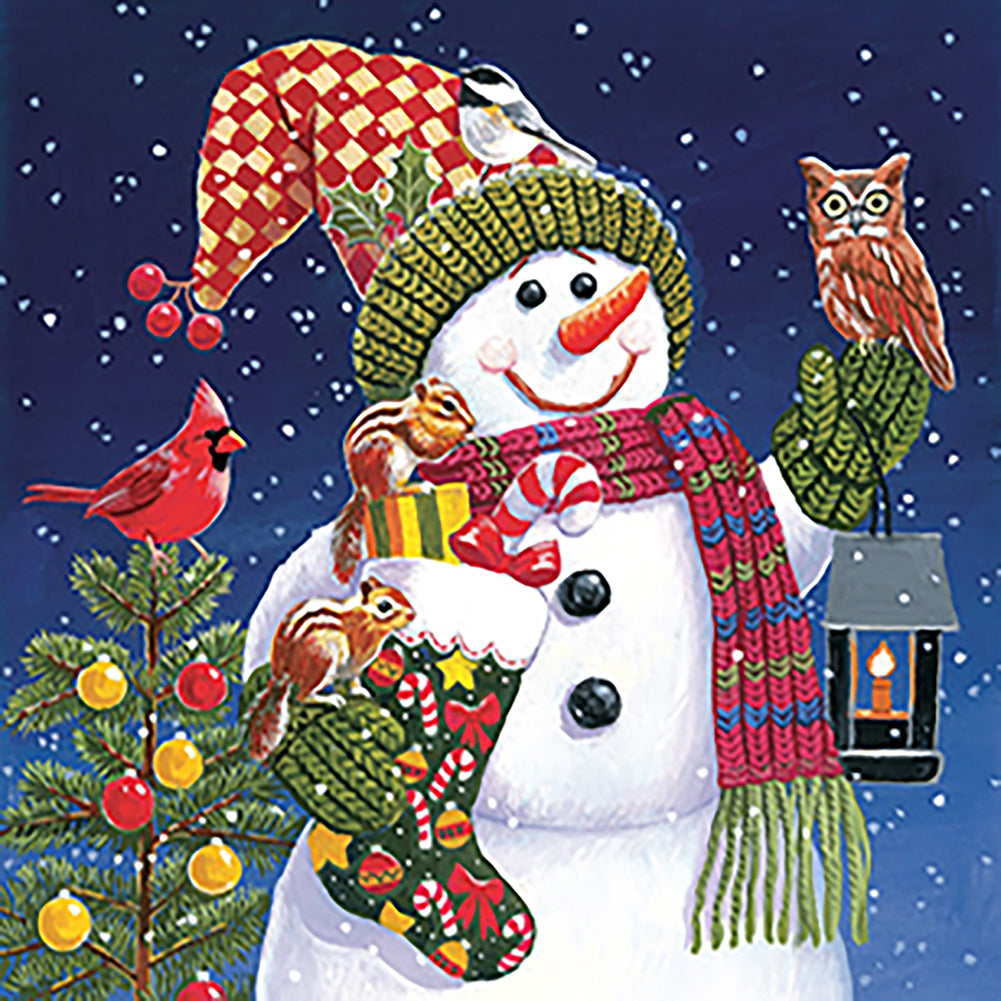 Christmas Snowman - Full Round Drill Diamond Painting 30*30CM