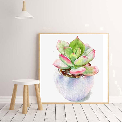 Succulent Plant - Full Round Drill Diamond Painting 30*30CM