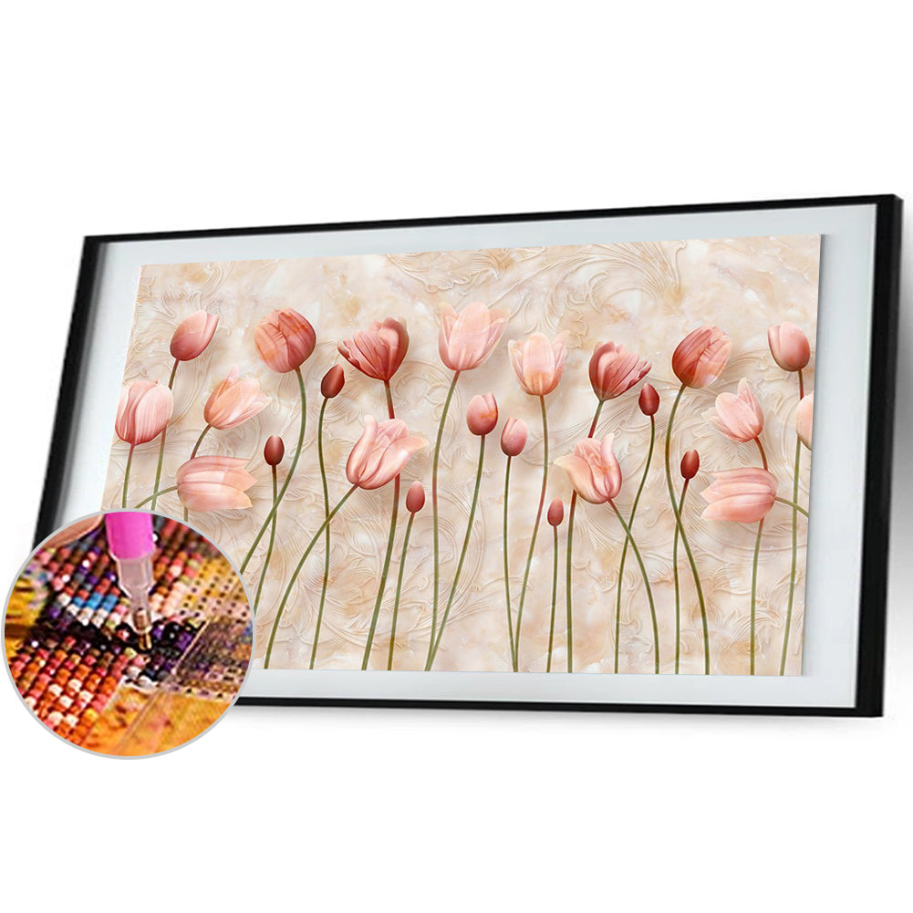 Flowers - Full Round Drill Diamond Painting 100*50CM