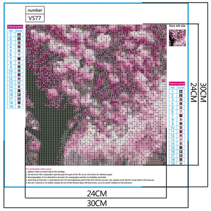 Cherry Tree - Full Round Drill Diamond Painting 30*30CM