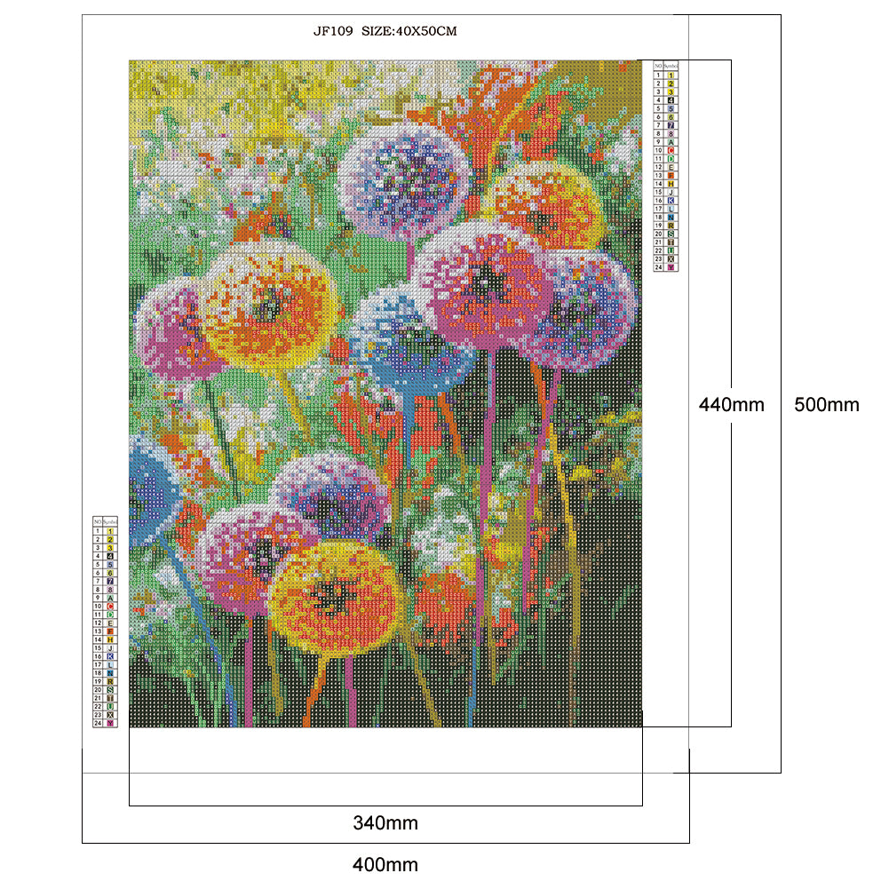 Dandelion - Full Square Drill Diamond Painting 40*50CM