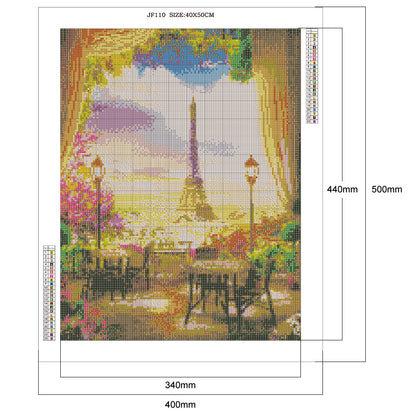 Courtyard Scenery - Full Square Drill Diamond Painting 40*50CM