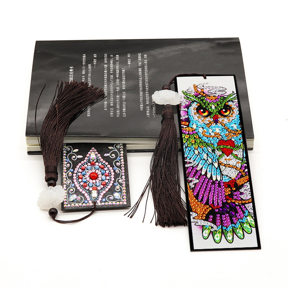 Diamond Painting Bookmark 5D DIY Special Shaped Leather Tassel Crafts Gifts