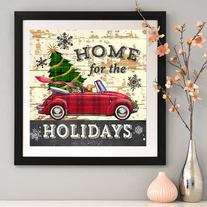 Christmas Car - Full Round Drill Diamond Painting 30*30CM