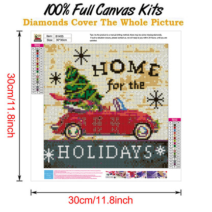 Christmas Car - Full Round Drill Diamond Painting 30*30CM