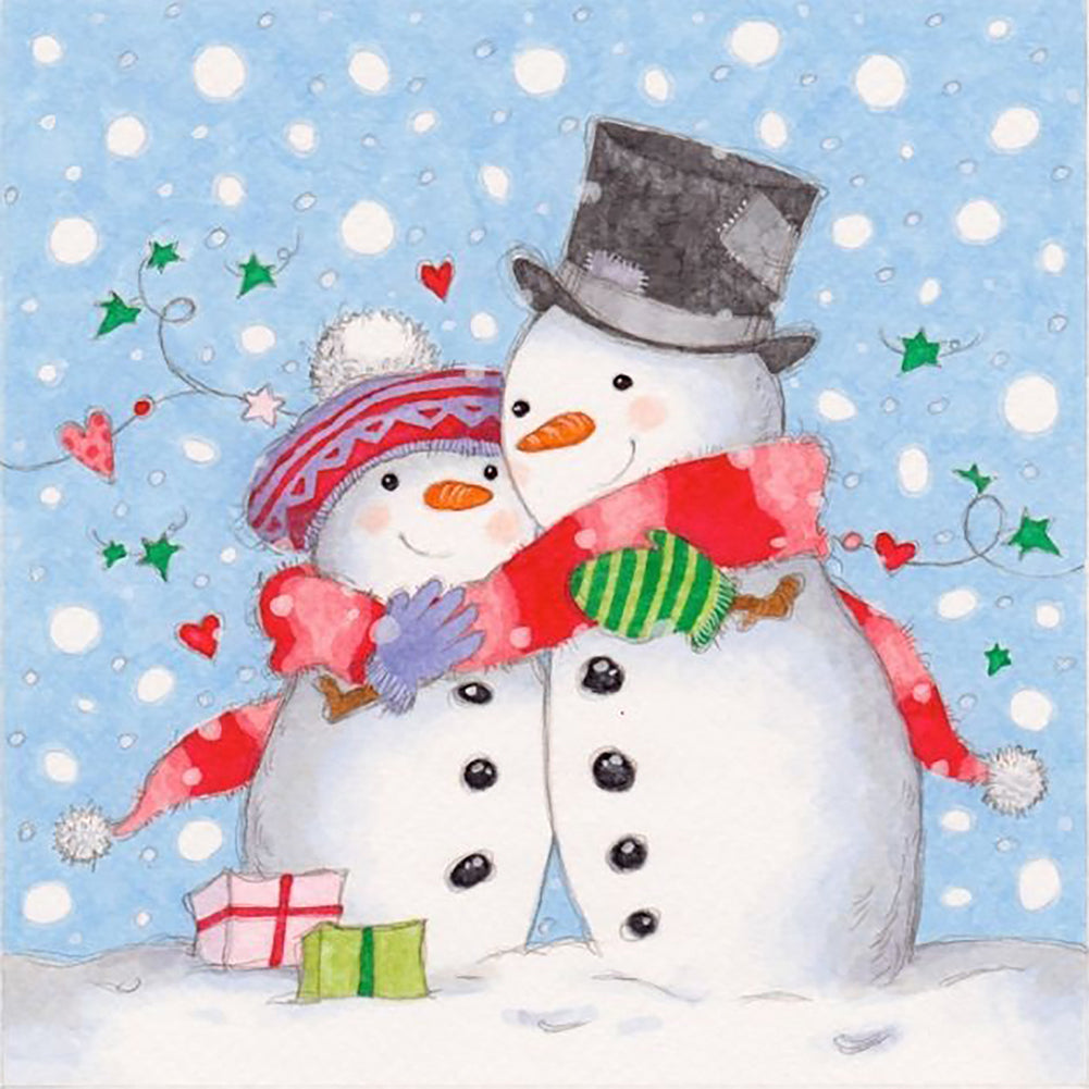 Christmas Snowman - Full Round Drill Diamond Painting 30*30CM