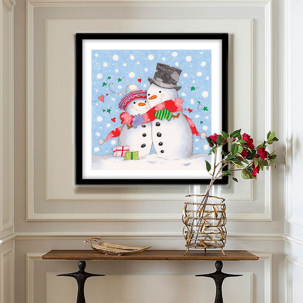 Christmas Snowman - Full Round Drill Diamond Painting 30*30CM